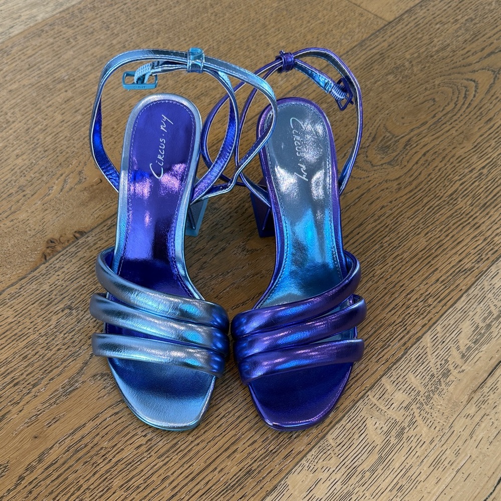 Circus by Sam Edelman Iridescent Blue-Purple Strappy Heels